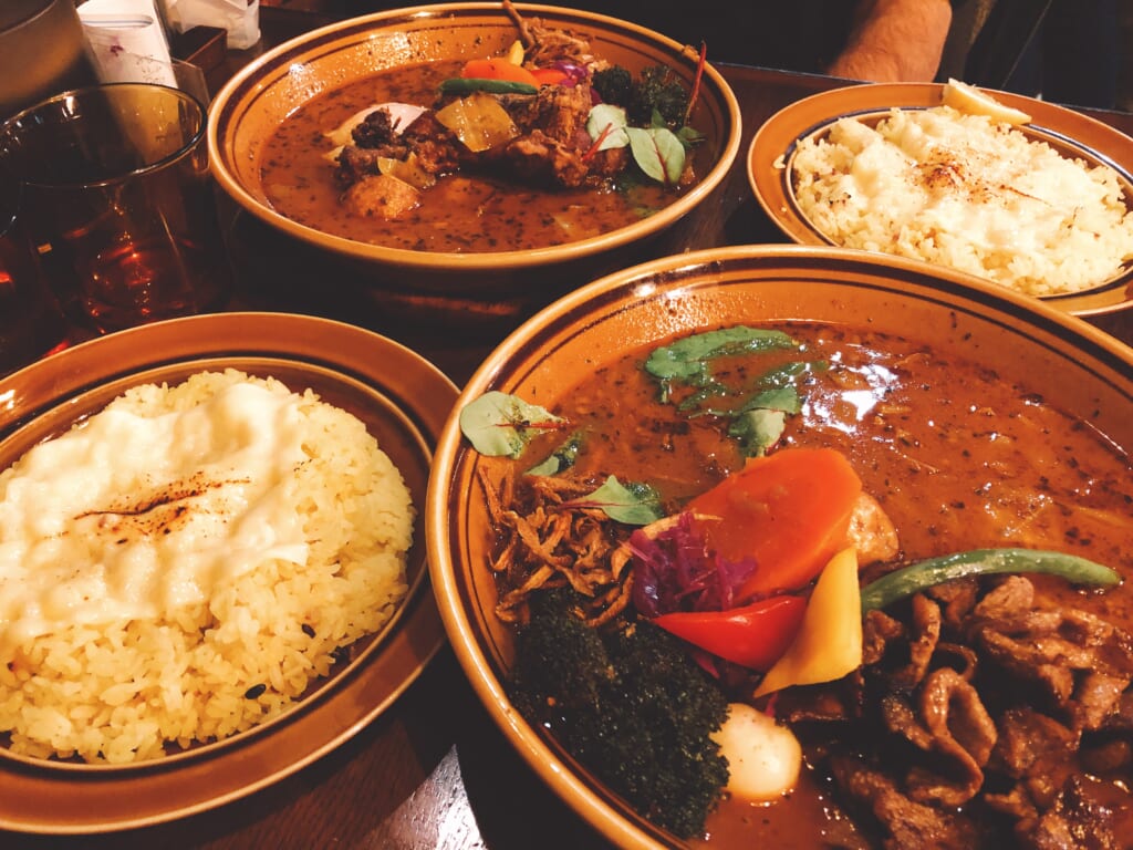 Curry soup in a restaurant of Hokkaido