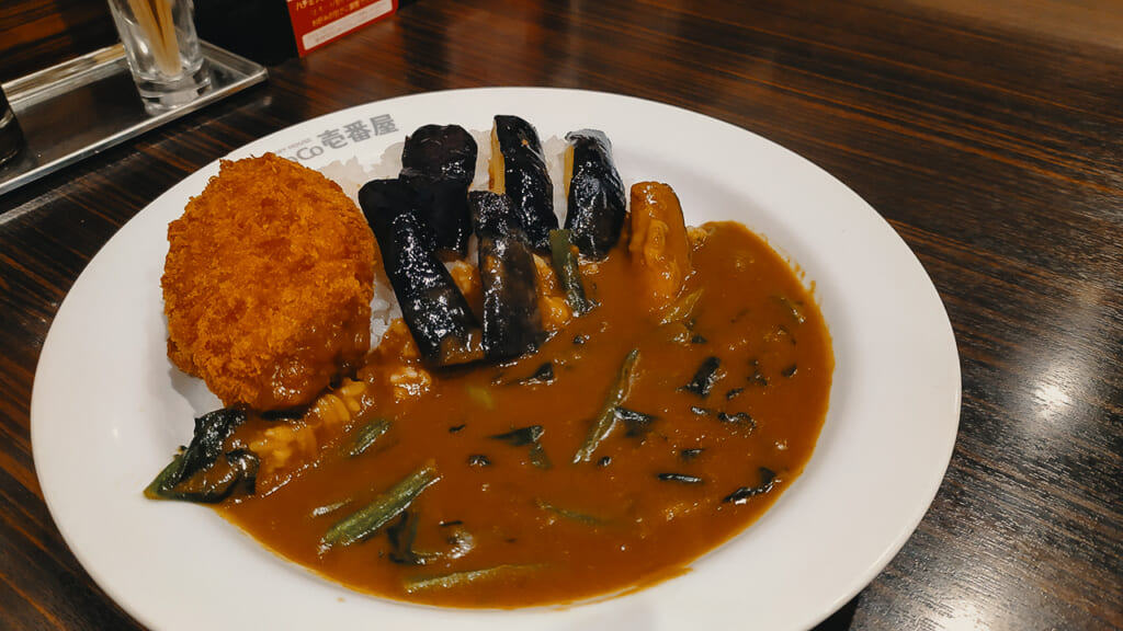 Vegetarian curry in a japanese restaurant