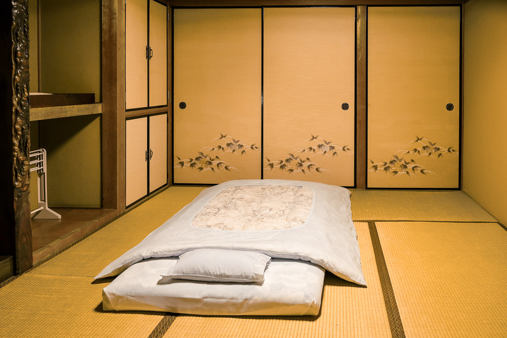 Futon on a tatami floor