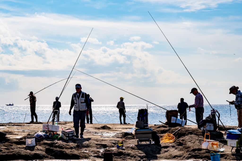 fishermen on enoshima island