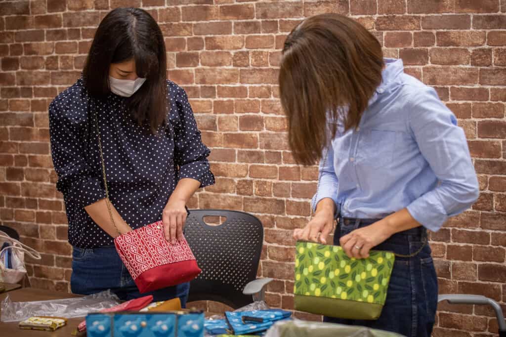 pouches with traditional japanese patterns