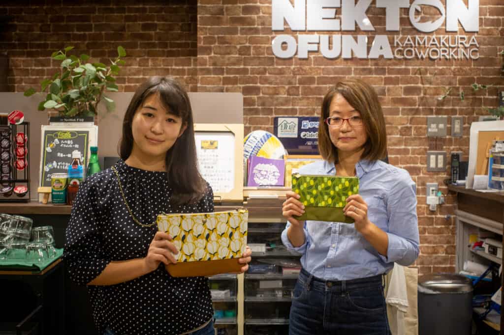 minako and yurubia showing their japanese handmade products