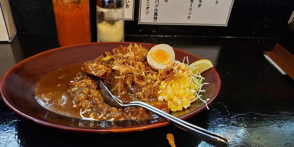 A Japanese curry in the restaurant kare wa nomimono in Tokyo