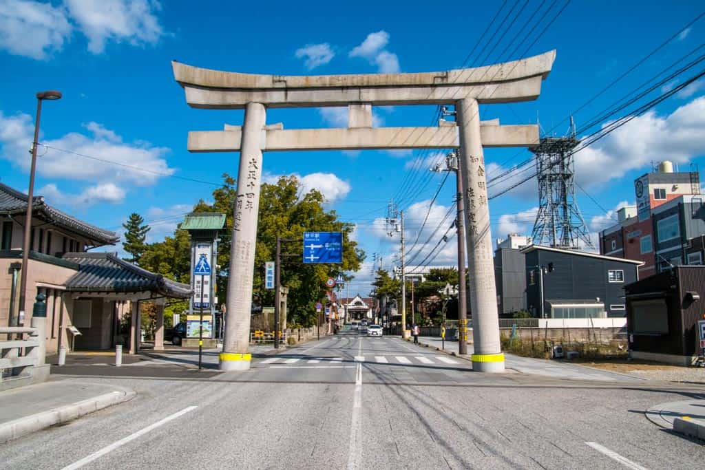 torii gate on shikoku island, japan