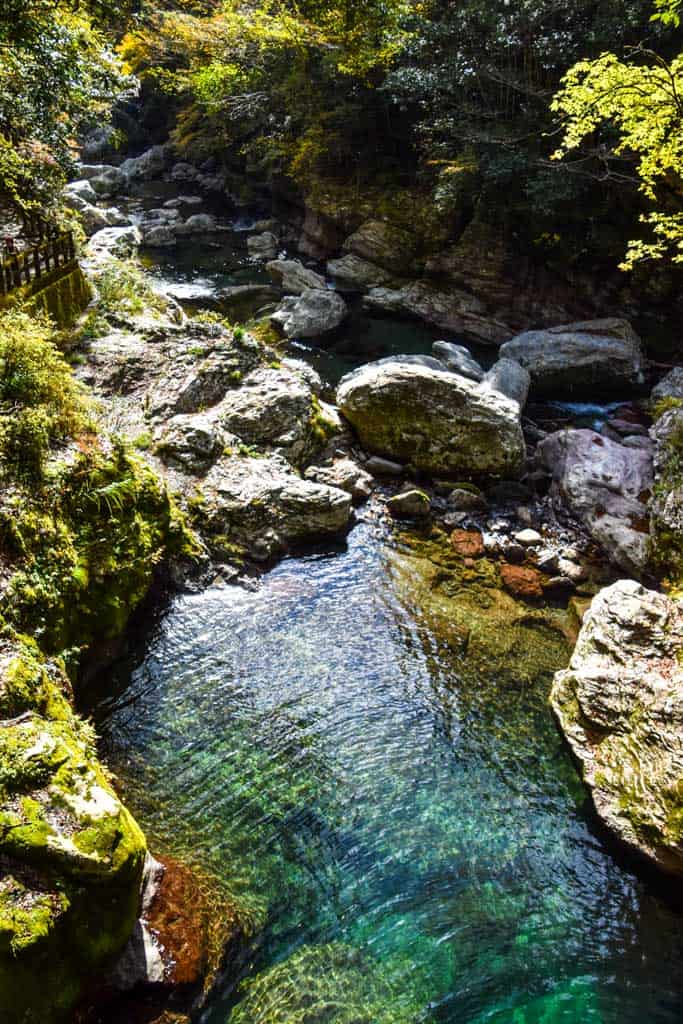 nakatsu gorge waters and natural Japanese scenery in Yusuhara, Shikoku