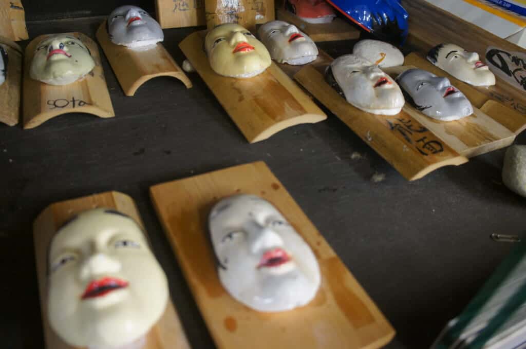 Sado Island Noh mask painting