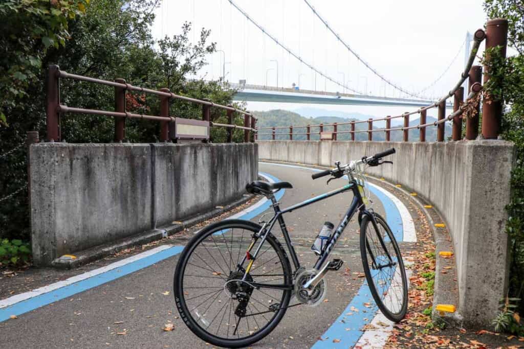 View of Kurushima Bridge from Oshima Island