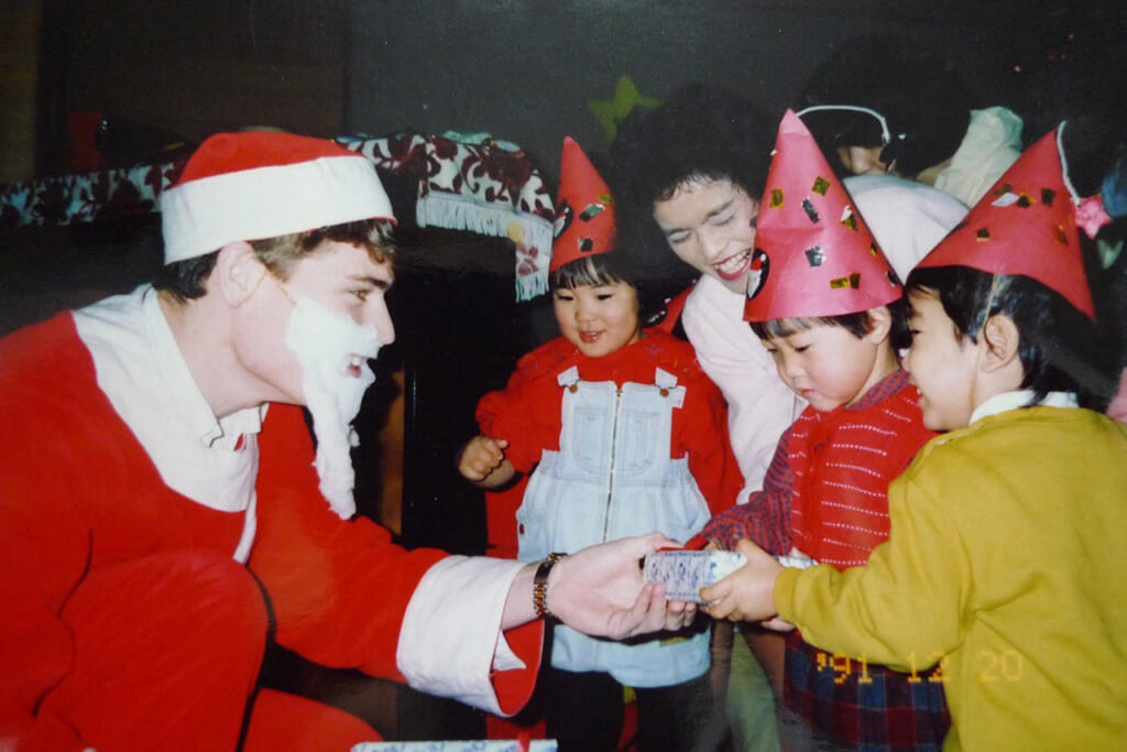 Tomoko with a young Santa Claus