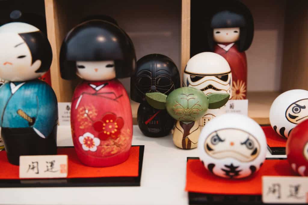 Detail of star wars kokeshi