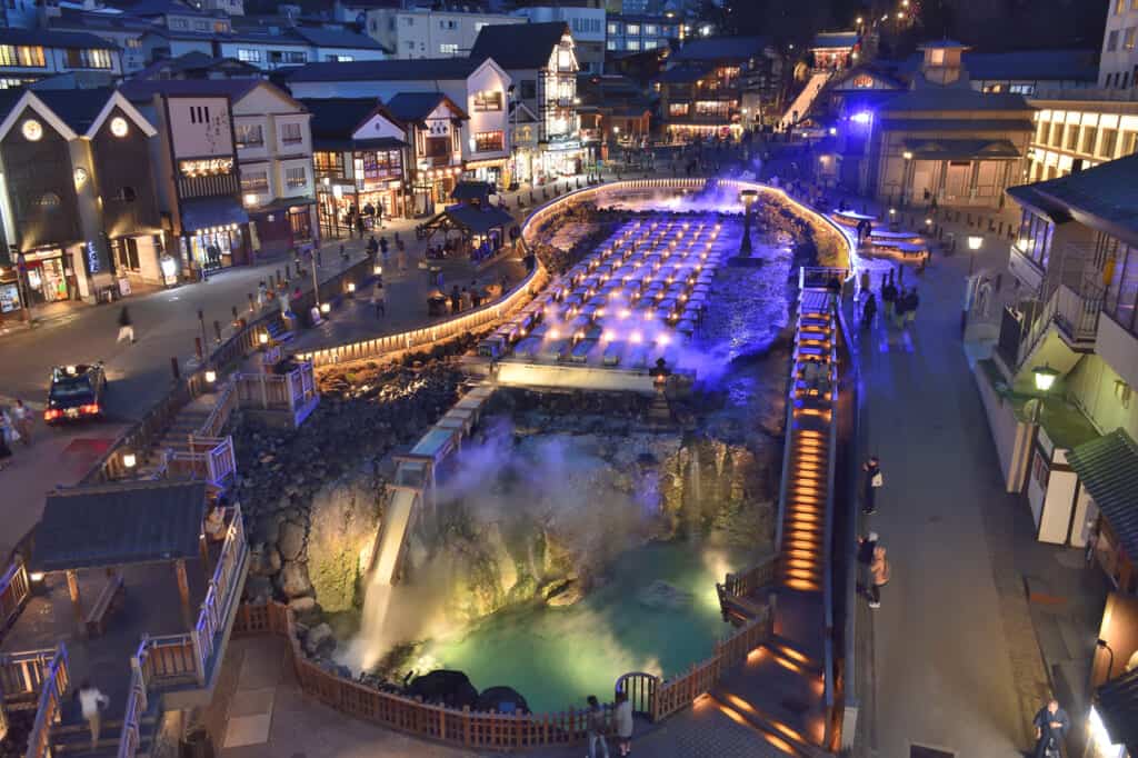 Outdoor view of Kusatsu Onsen in Japan