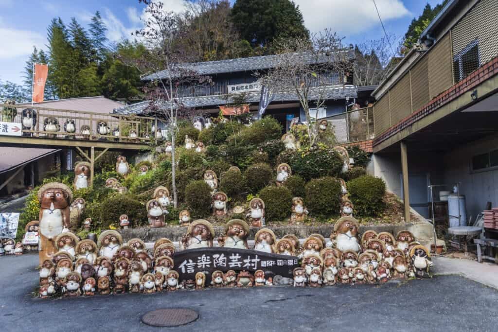 Tanuki statues in Shigaraki