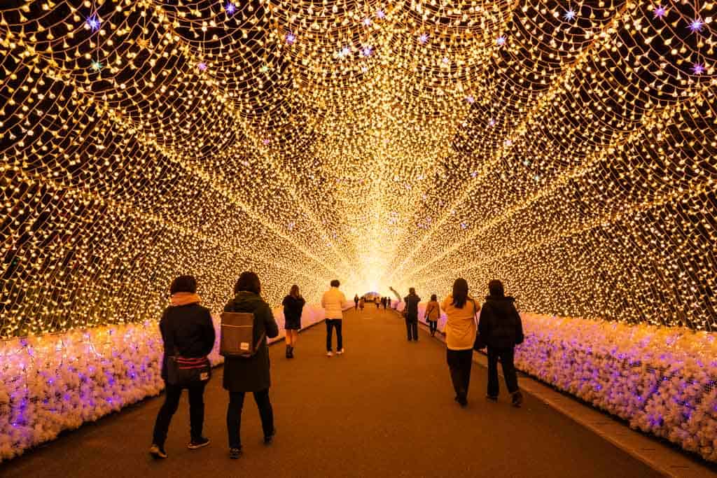 Illumination tunnel at Nabana no Sato