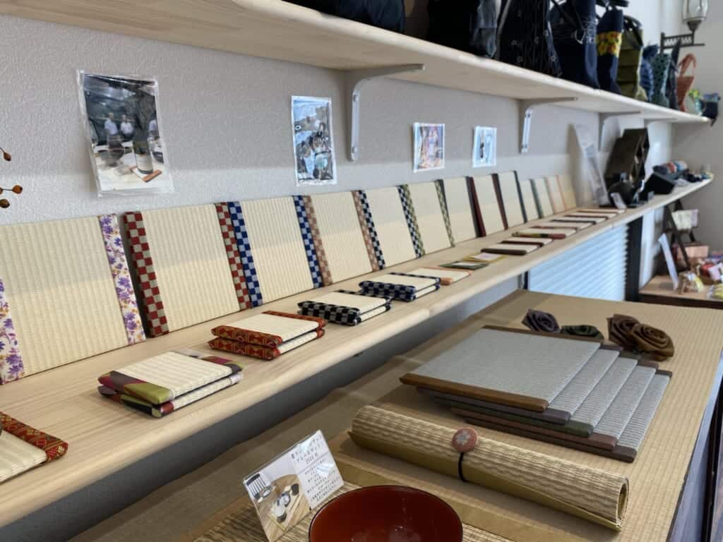 Kuboki tatami items in shop in Japan