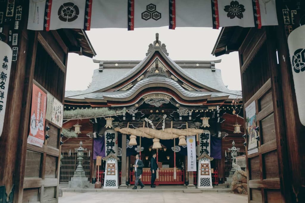 The Haiden in Kushida shrine, Fukuoka