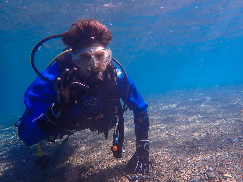 man diving in Japan