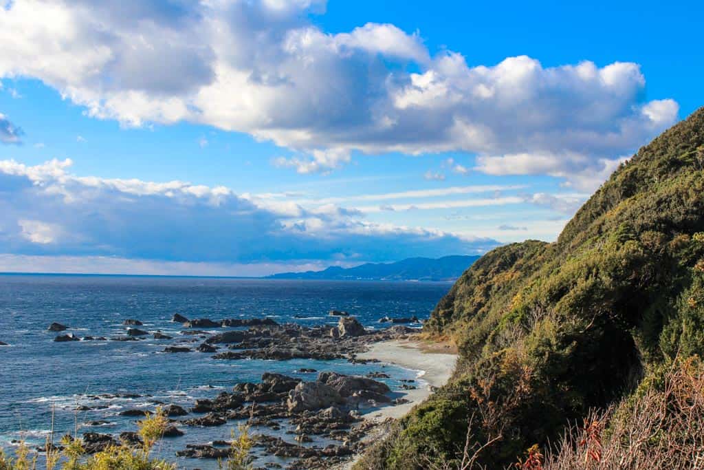 Cape Shionomisaki coastline and ocean view in Japan