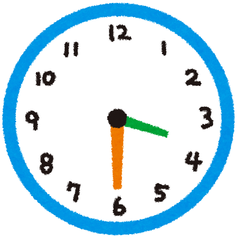 cartoon image of clock showing three thirty