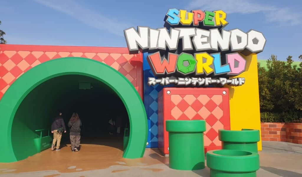 super nintendo world entrance at universal studios Japan.