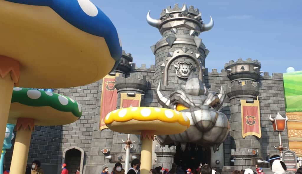 Entrance to Mario kart at super nintendo world, universal studios Japan.