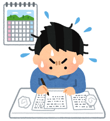 cartoon image of a boy writing