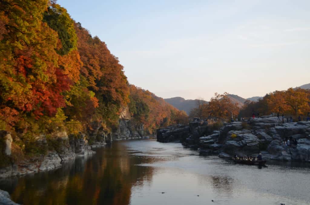 The Nagatoro river in Chichibu during momiji season