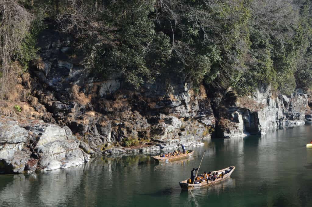 Boat cruising on the Nagatoro river in Saitama Prefecture