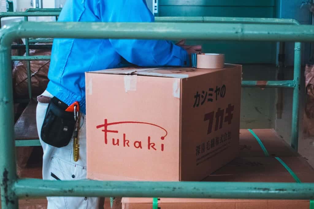 Fukaki box ready to ship to customers in Japan