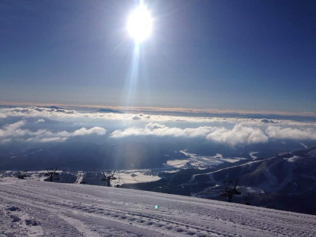 view from above the clouds at Happo One in Nagano, Japan