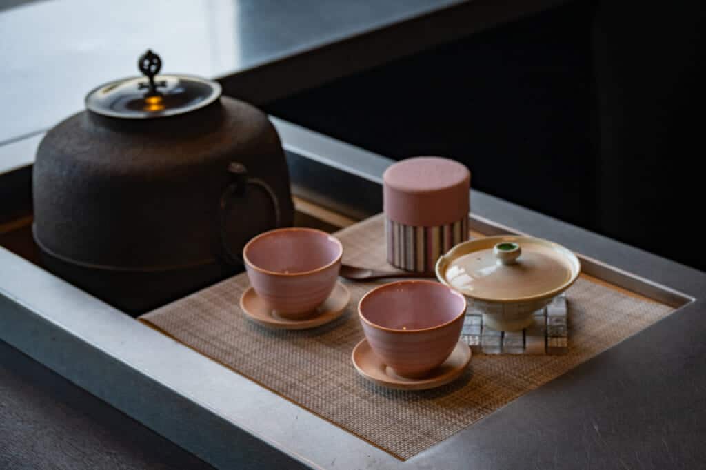 japanese tea cups and pot