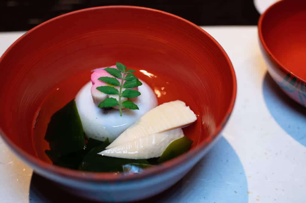 traditional japanese dish served in laquer