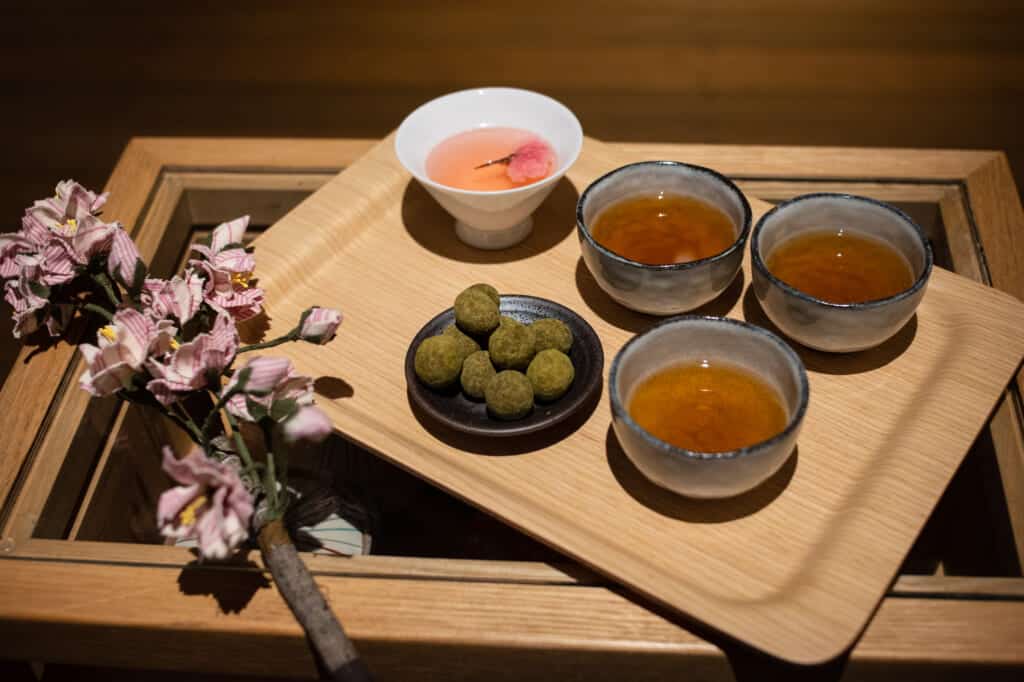 tea and sweets at hoshino resorts kai enshu