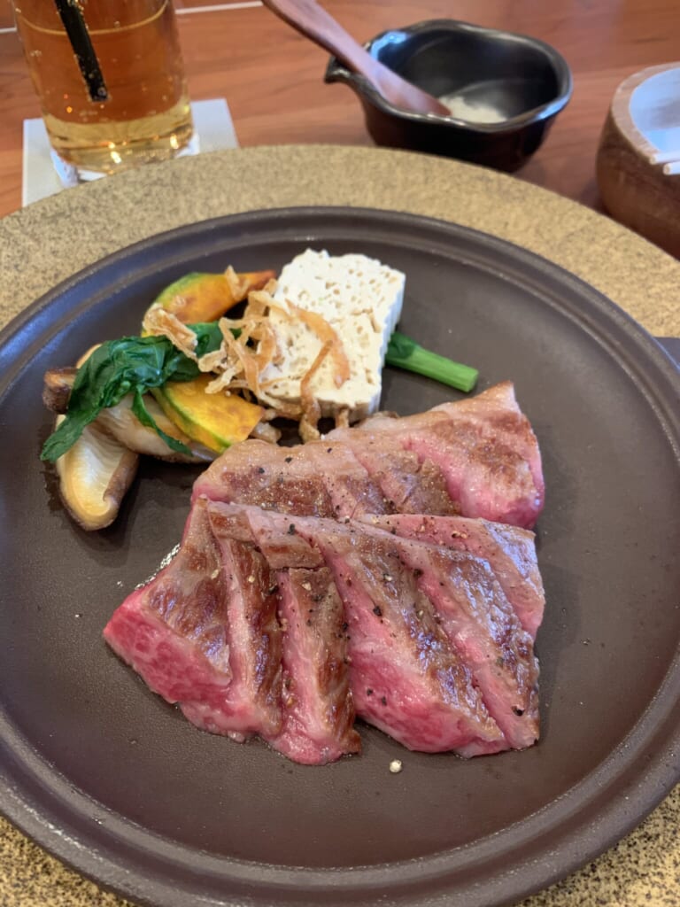 main dish of Hida beef slices in Japanese restaurant in Japan
