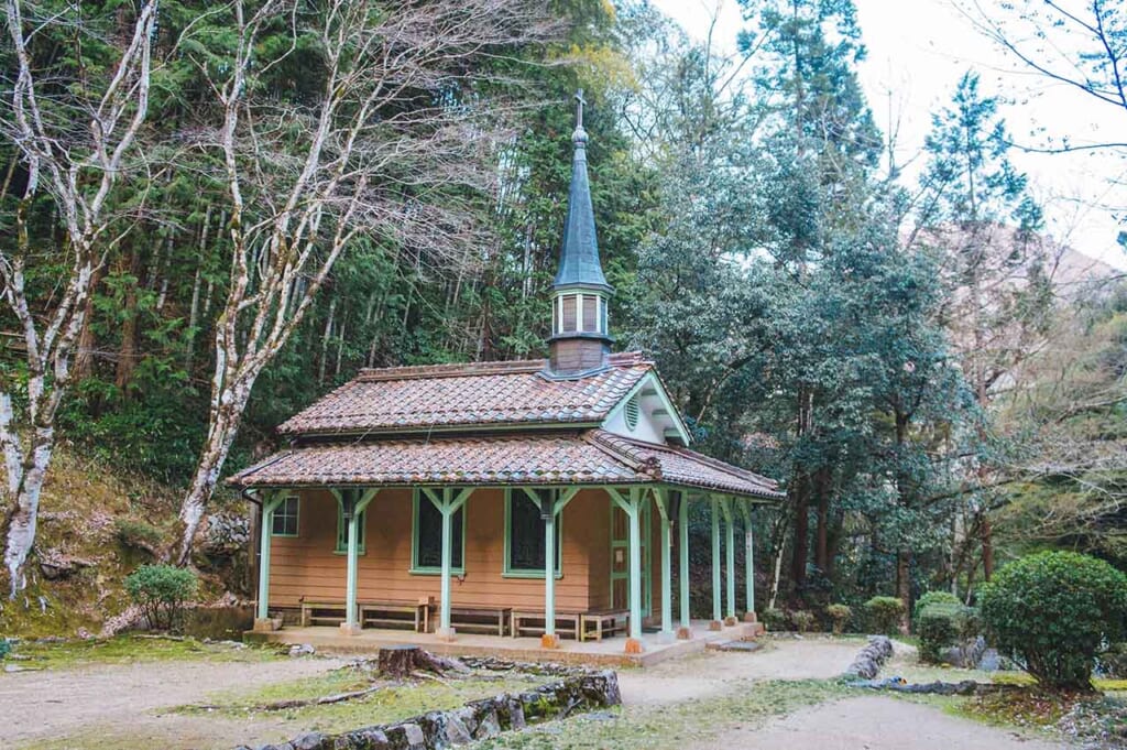 Japanese Chapel in the woodland in Japan