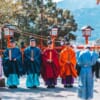 Line of Shinto monks