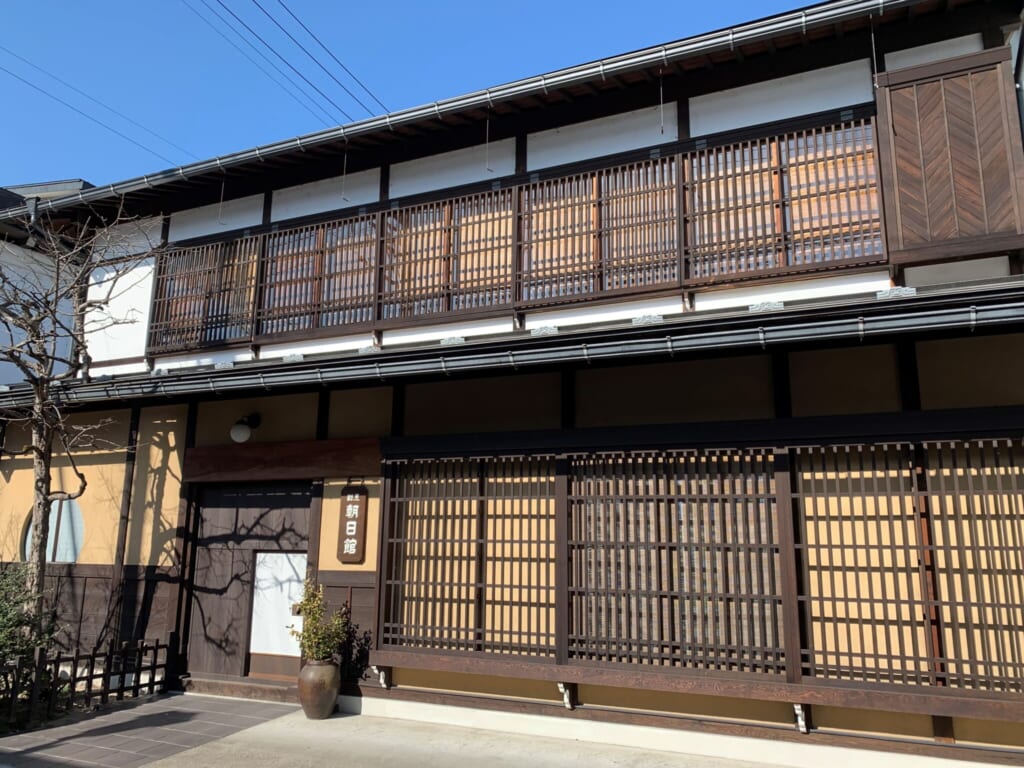 wooden lattices on a Japanese house 