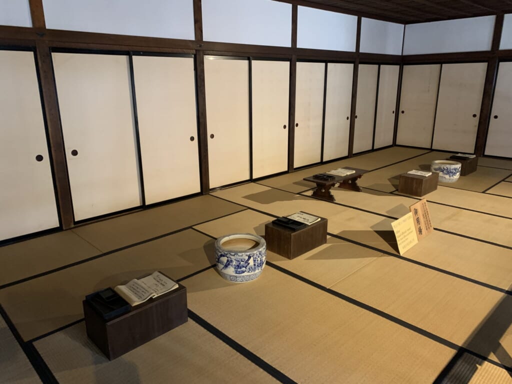 large tatami mat room with low tables