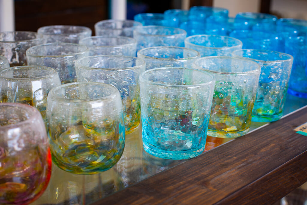 colorful okinawan glass in Japan