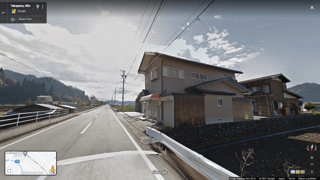 Road in Hida Takayama in Japan