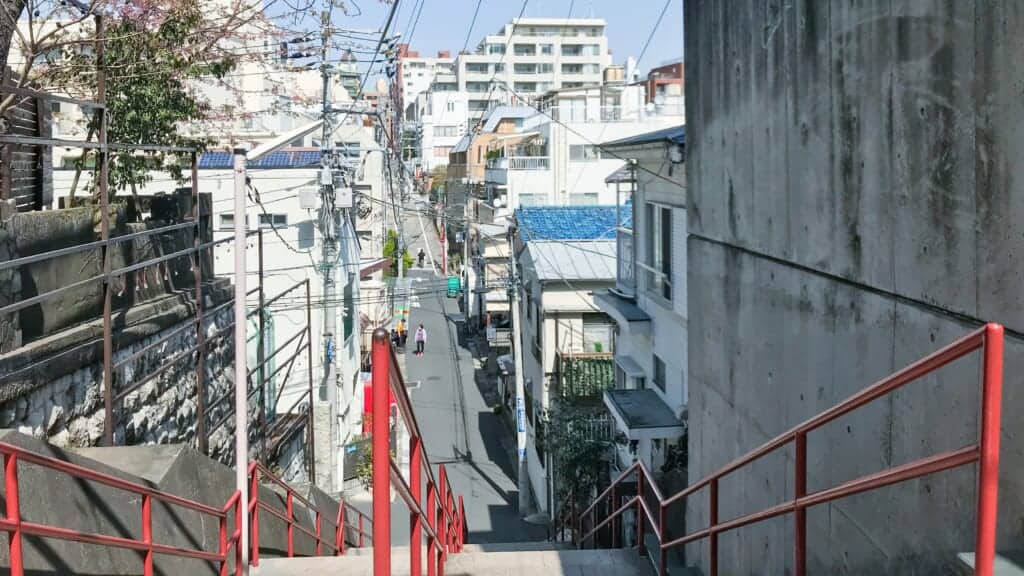 Yotsuya stairs from movie, Your Name, in Japan