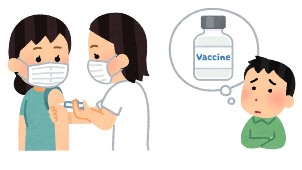 Illustration about vaccinations in Japan