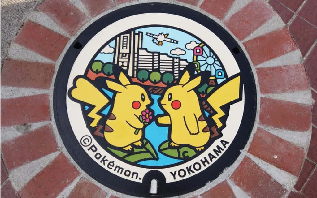 Pokemon manhole cover design in japan