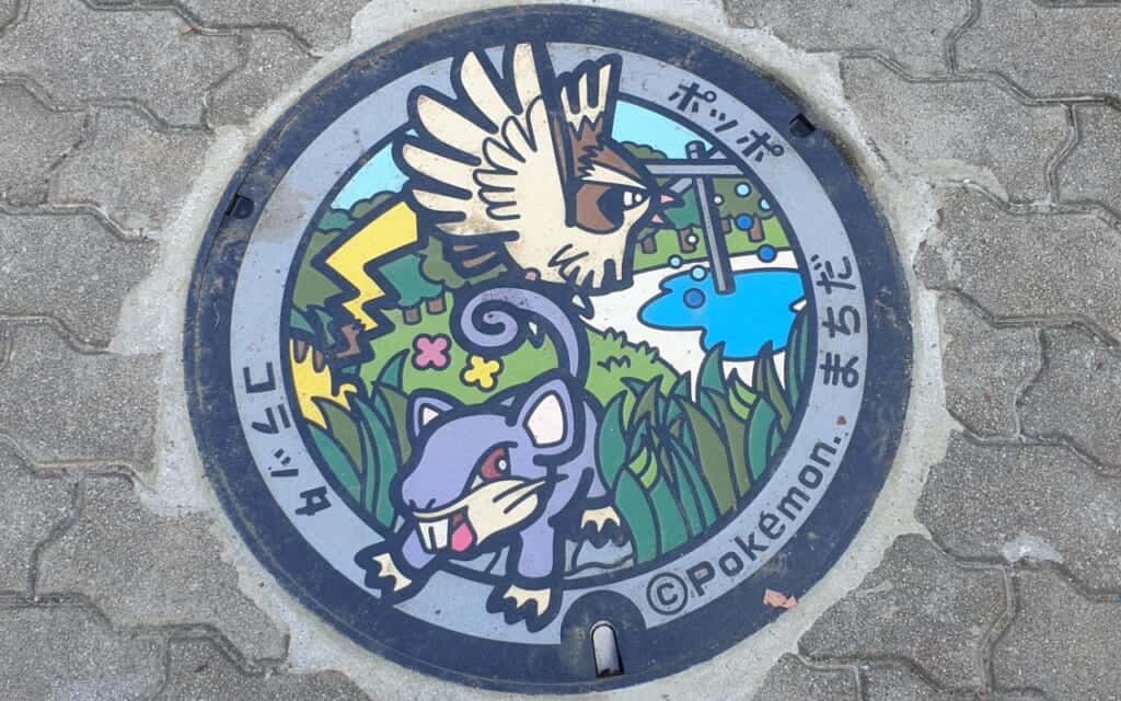 PokeFuta - Pokemon Manhole cover in Machida, Tokyo