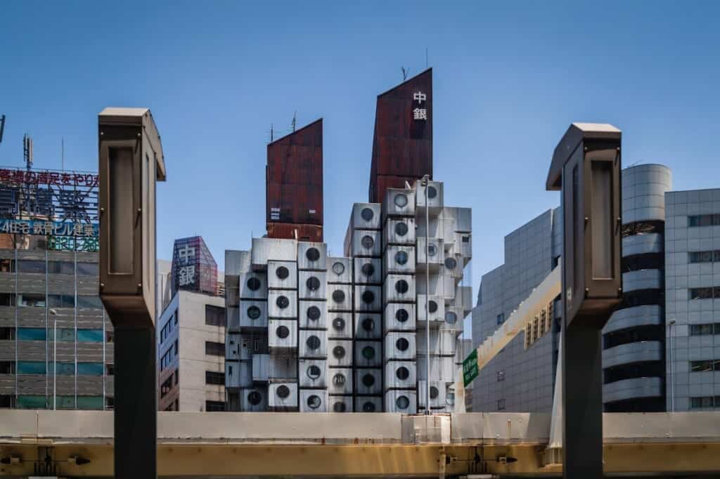 The Nakagin Capsule Tower building in Tokyo