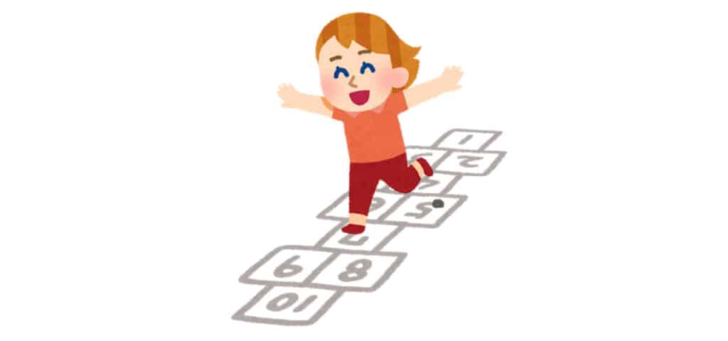 illustration of girl skipping over numbers
