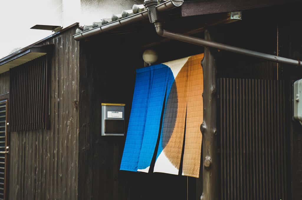 traditional japanese noren on art island, Japan