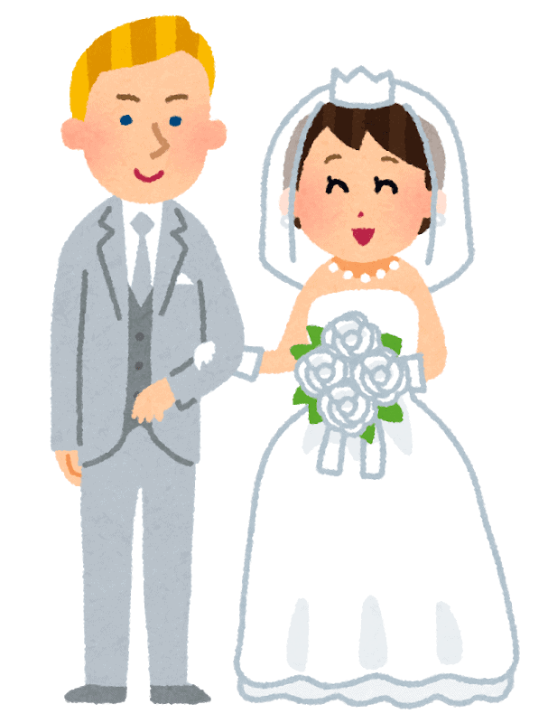 illustration of two people getting married 