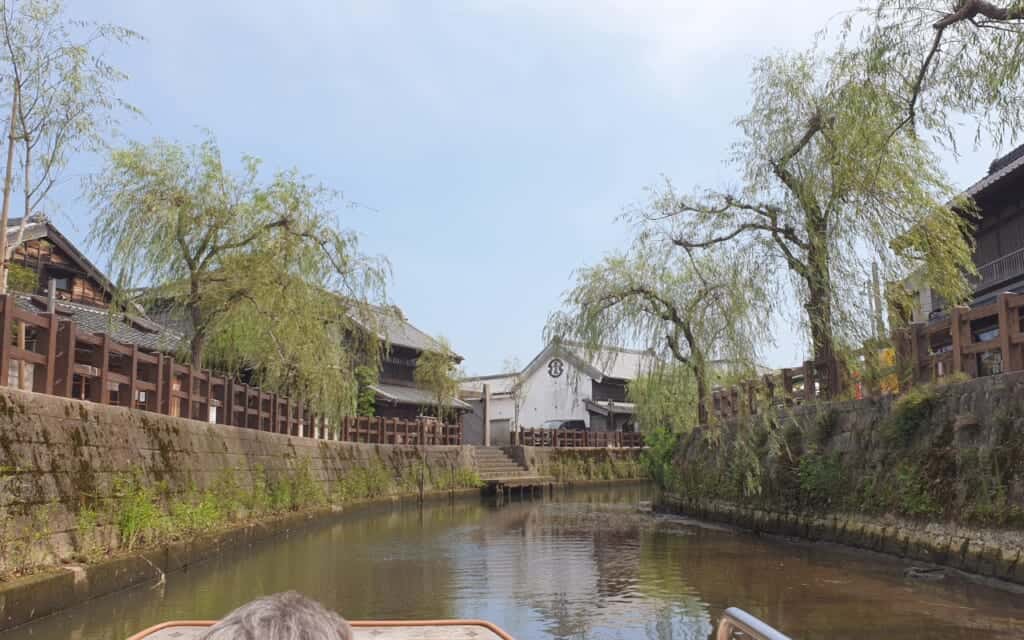 Boat tour in canal in Japan