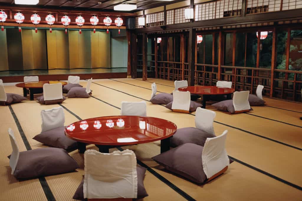 elegant dining room of Kagetsu ryotei in Nagasaki, Japan
