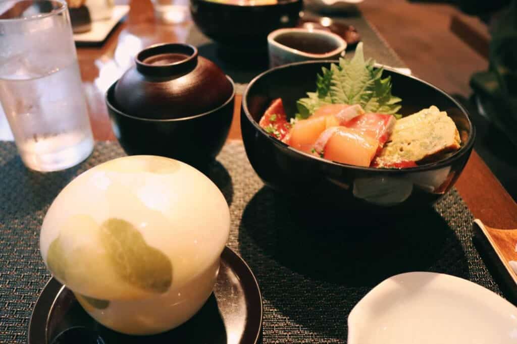 kaiseki dishes in a kappou restaurant, Japan