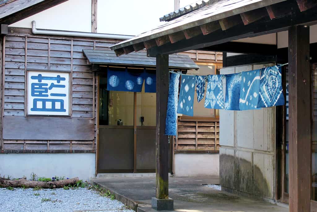 the indigo dying building of Aya's Craft Center in Miyazaki, Japan